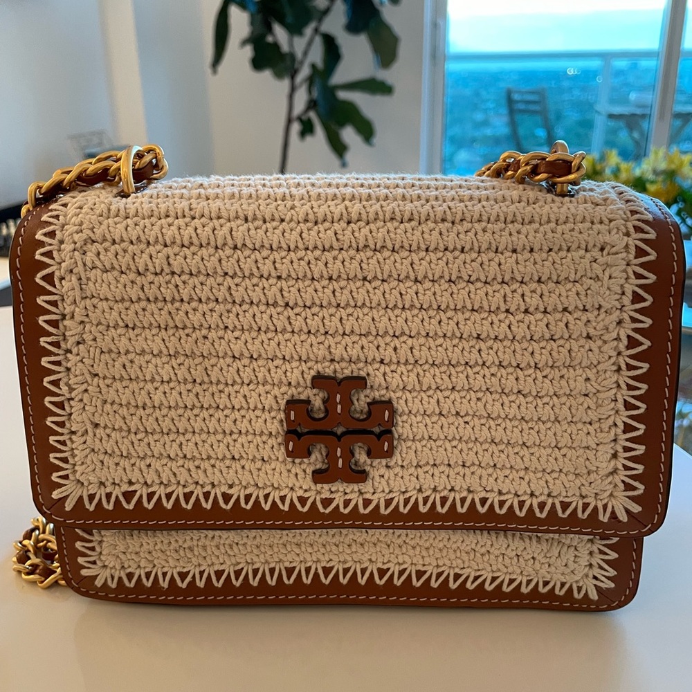 Tory Burch Woven Two Way Cross Body Bag